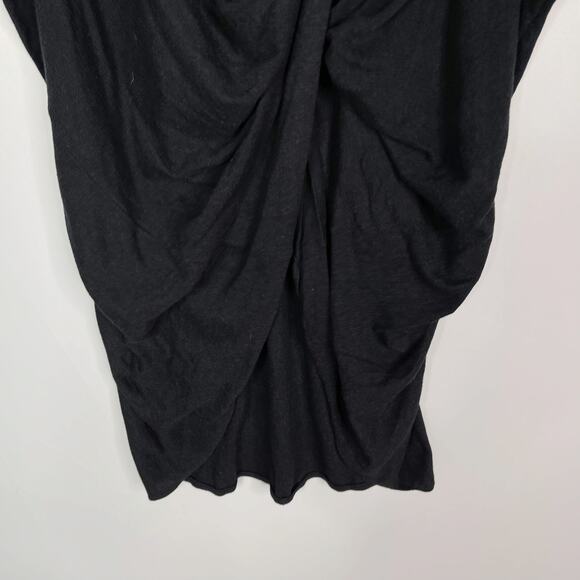 Allsaints Womens Small Dark Gray Itat Reversible Tee Sweater Short Sleeve Twist - Picture 4 of 9